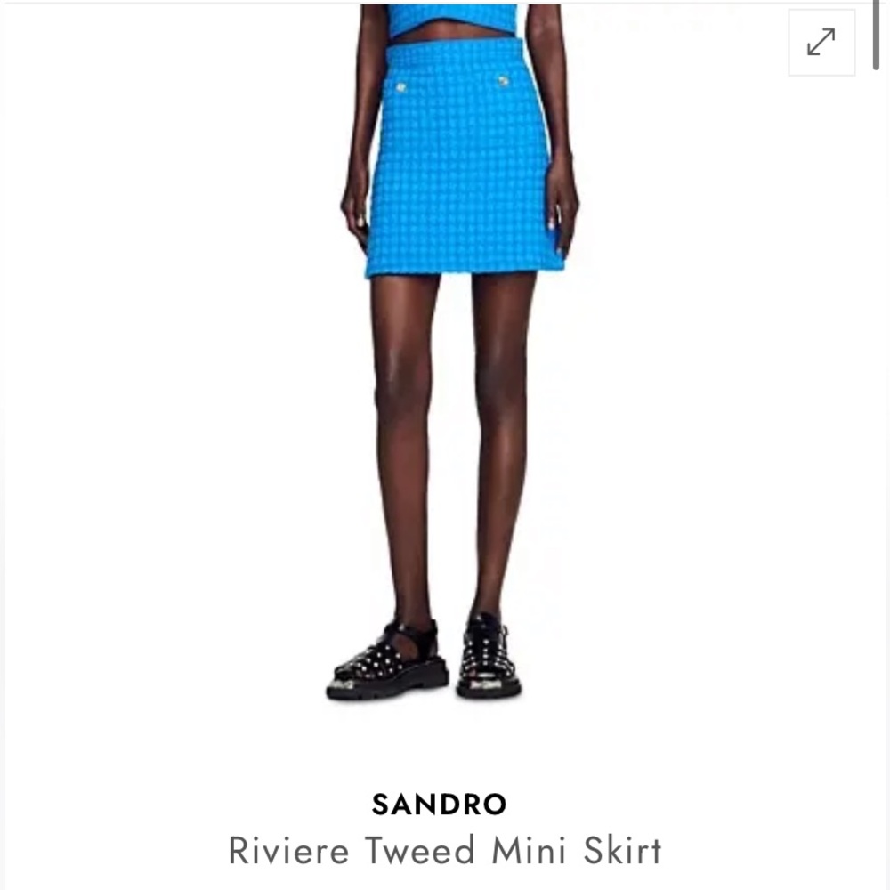 Sandro Elegant Black Tweed Skirt